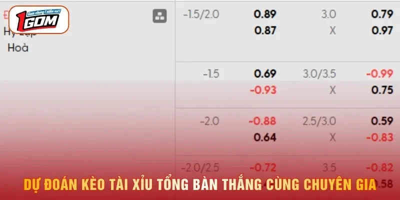 Dự đoán kèo tài xỉu tổng bàn thắng cùng chuyên gia
