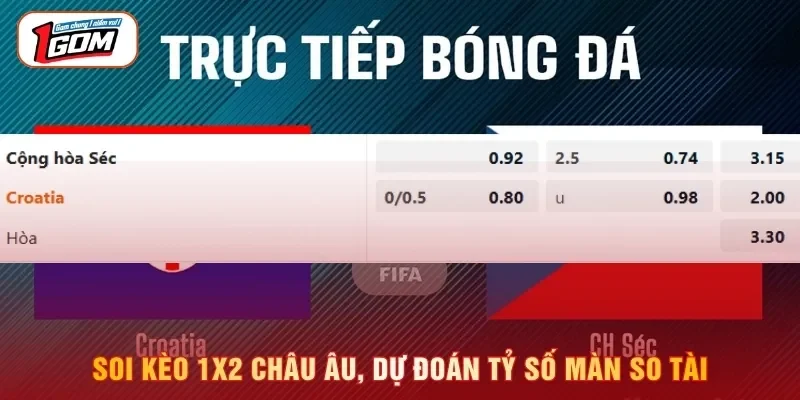 Soi kèo 1X2 châu Âu, dự đoán tỷ số màn so tài